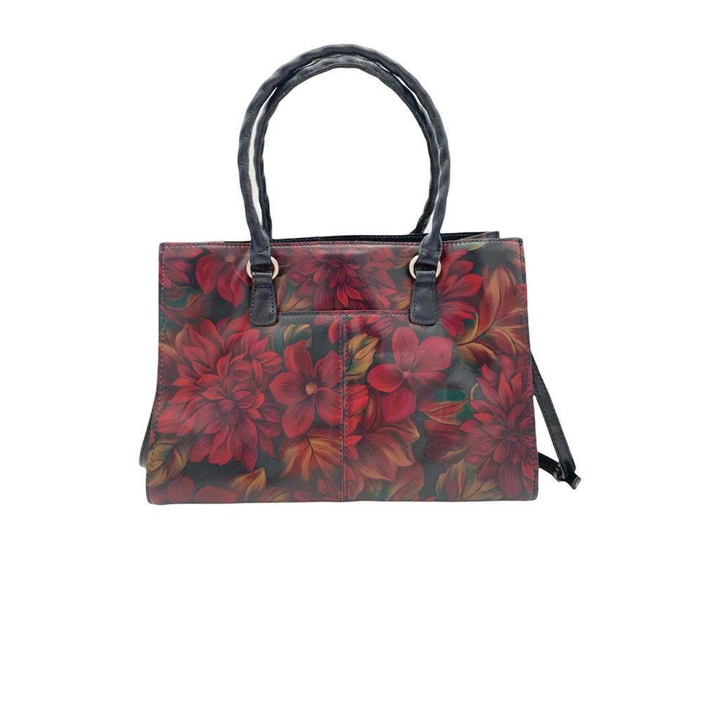 Patricia Nash Leather Primrose Satchel Rustic Mums - Picture 3 of 5